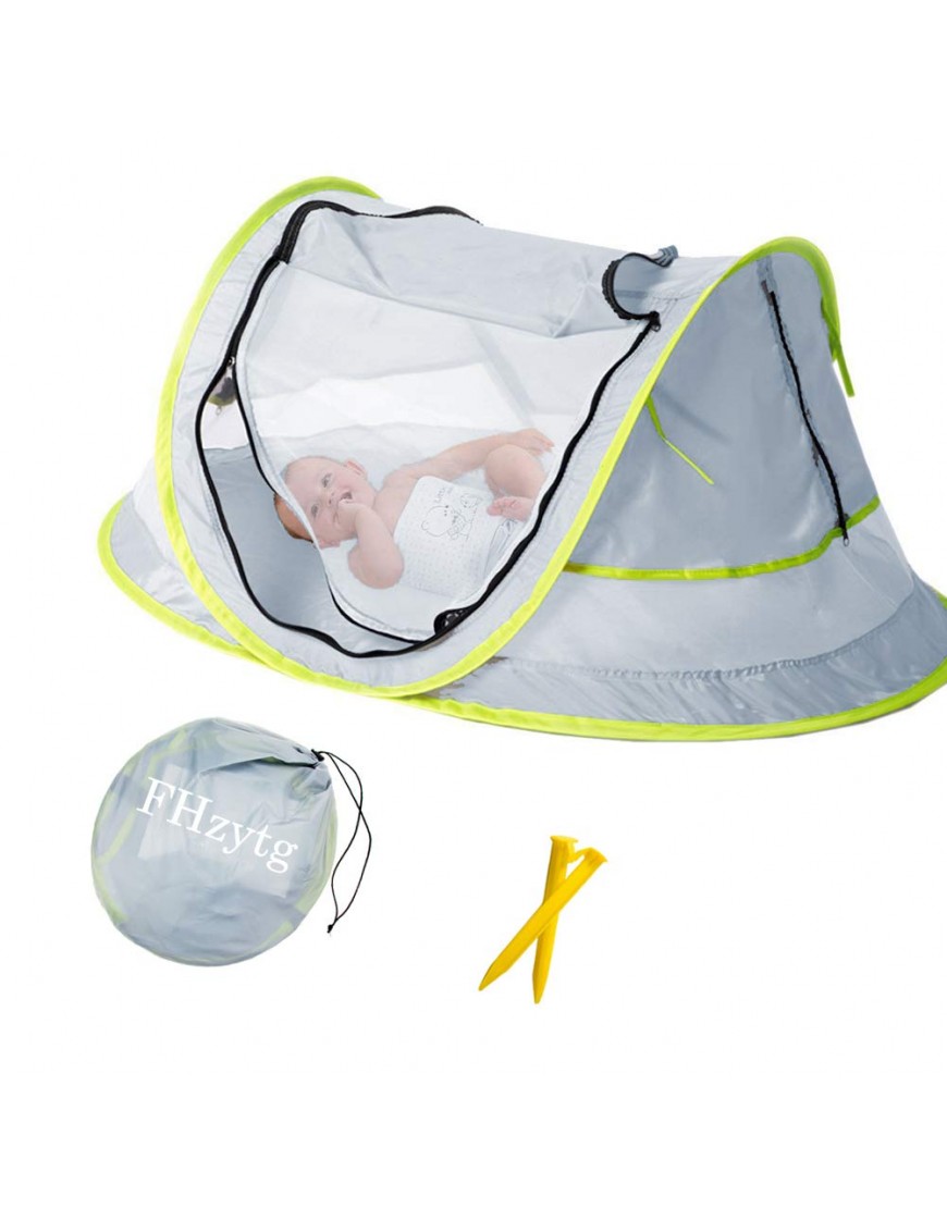 Large Baby Beach Tent Portable Baby Travel Tent UPF 50+ Infant Sun Shelters Pop Up Folding Travel Bed Mosquito Net Sunshade with 2 Pegs - BSHTYGMW9