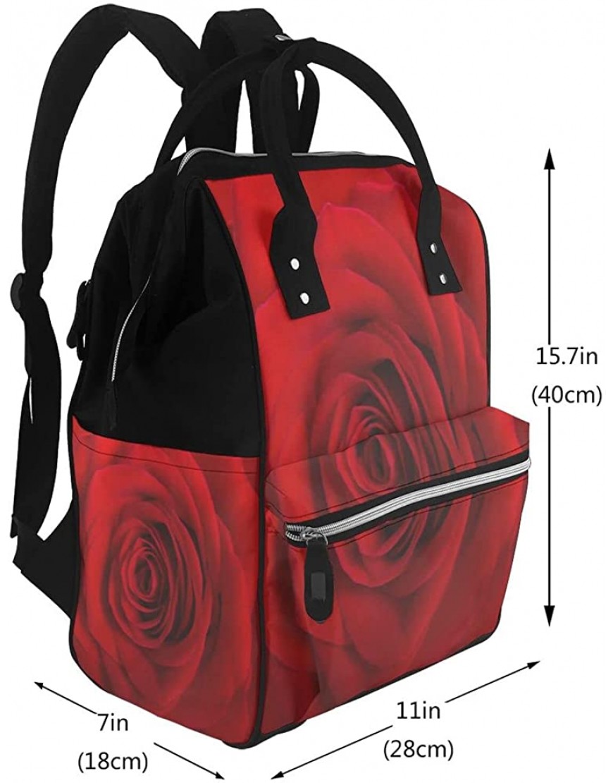 Large Capacity Travel Backpack Valentine'S Day Rose Flower Mummy Backpack Baby Diaper Bags For Mom Dad - BVZ0ZN2VX