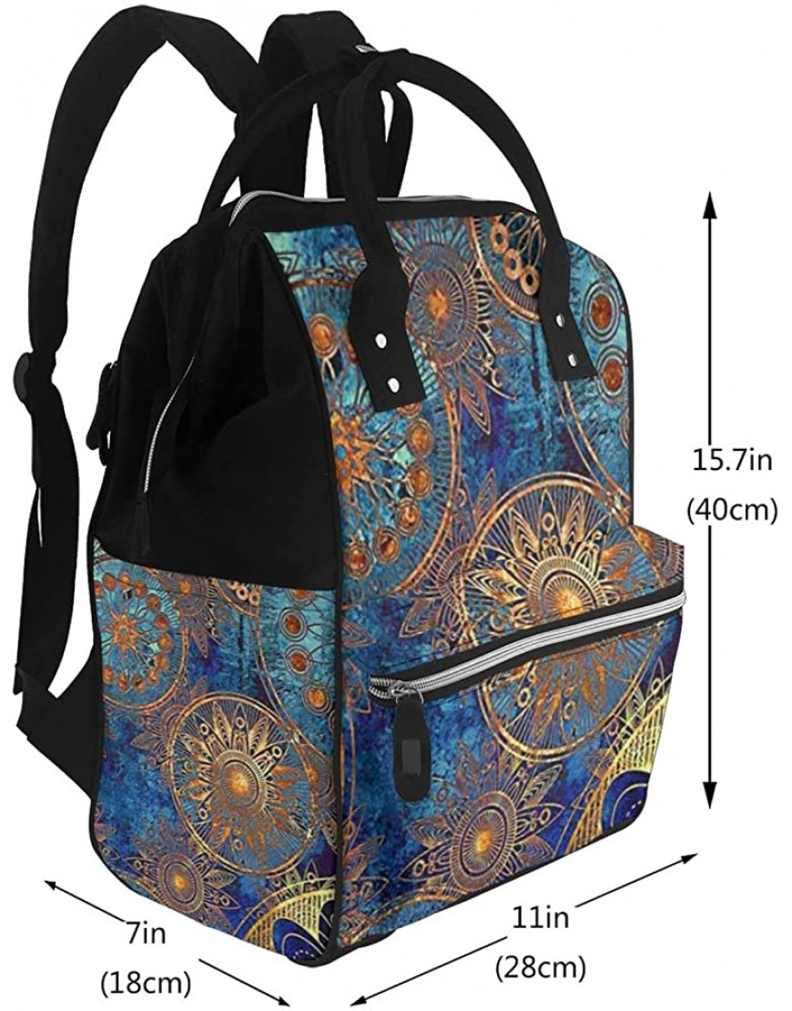 Large Capacity Travel Backpack Vintage Bohemian Flower Hoop Mummy Backpack Baby Diaper Bags For Mom Dad - BUOATCOOP
