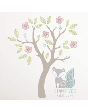 Levtex Baby Fiona Wall Decals Flowering Tree Peel and Stick Large Decals Taupe Pink Green Aqua I Love You A Bushel and A Peck - B8HPICBZO