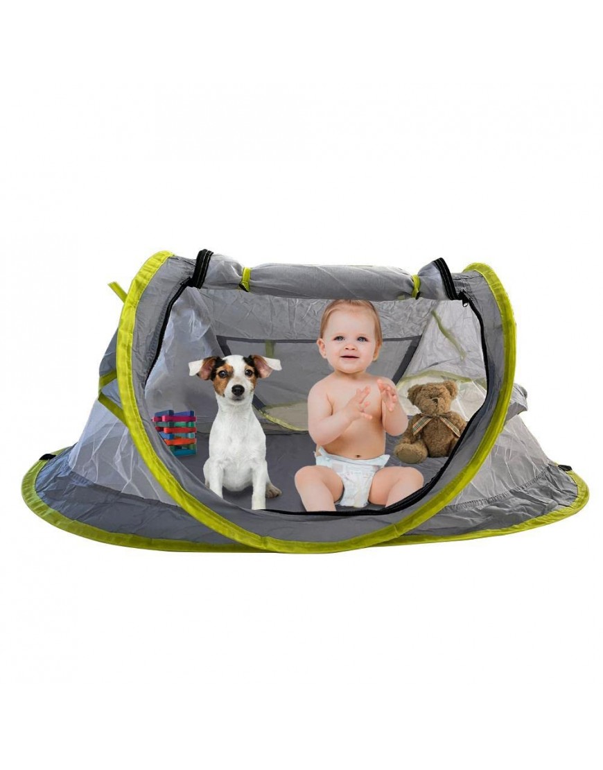 NTK Baby POP UP Beach Tent | Portable Baby Travel Bed | UPF 50+ Sun Shelters for Infant | Baby Travel Crib with Mosquito Net | Sunshade - B53Q4B9A0