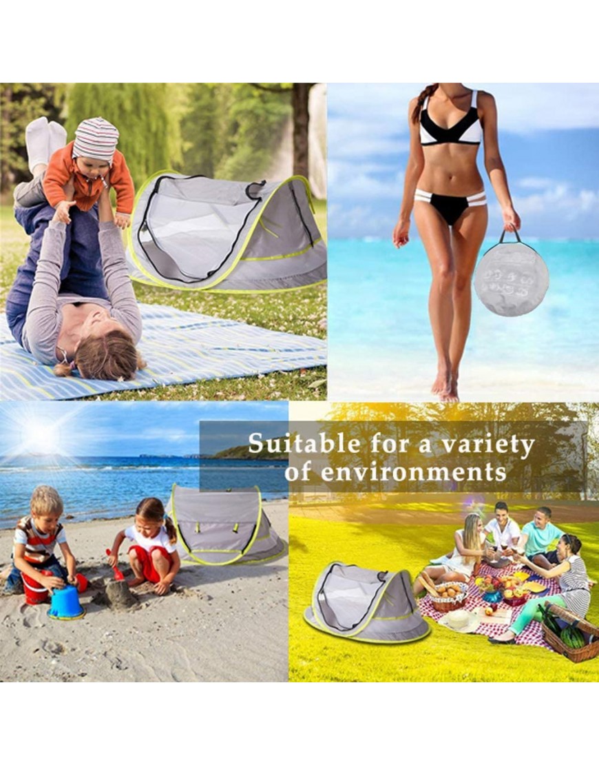 Portable Baby Beach Tent Pop Up Bed Lightweight Travel Crib Bed Outdoor Backpacking Tent UPF 50+ Anti-UV Sun Shelter for Infant - BCT569GX0
