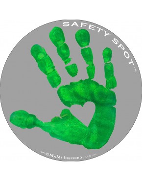 Safety Spot Magnet Kids Handprint for Car Parking Lot Safety Gray Background Green - BW7OZ2PRX