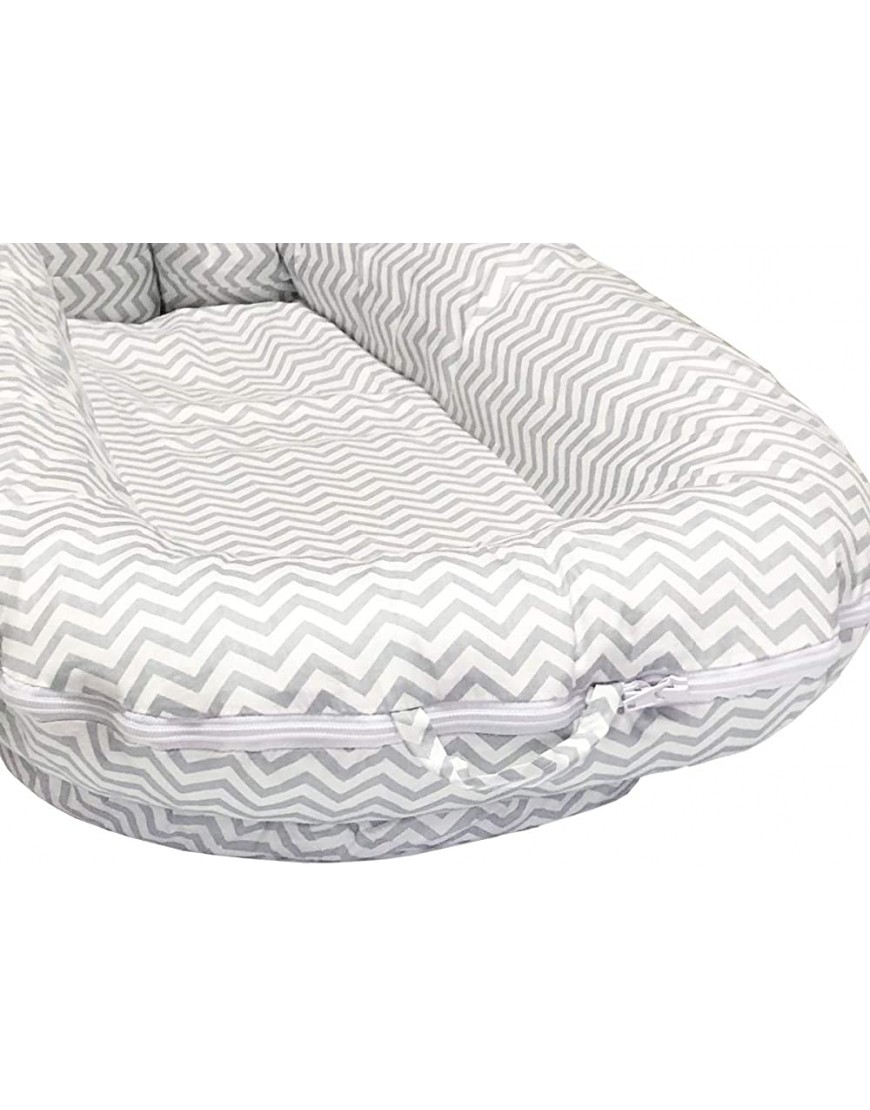SimpleTot Baby Nest Sleep Pod Replacement Extra Cover Fits Dockatot Deluxe+ Gray Chevron - B3GYZ8RIK