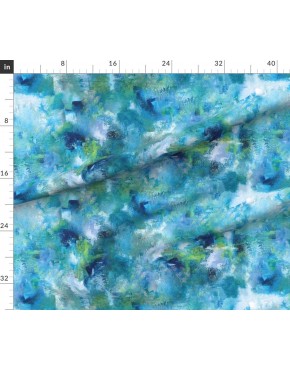 Spoonflower Fabric Blue Abstract Painting Contemporary Modern Ocean Painterly Aqua Printed on Petal Signature Cotton Fabric by The Yard Sewing Quilting Apparel Crafts Decor - BPANX4QSA