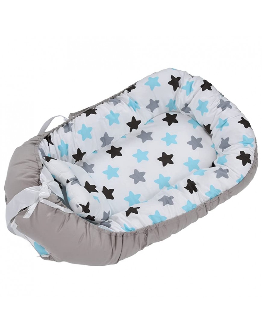 Baby Lounger Portable Newborn Lounger Breathable with Pillow for Home Bed for Crib Bassinet - BMZUFTD65