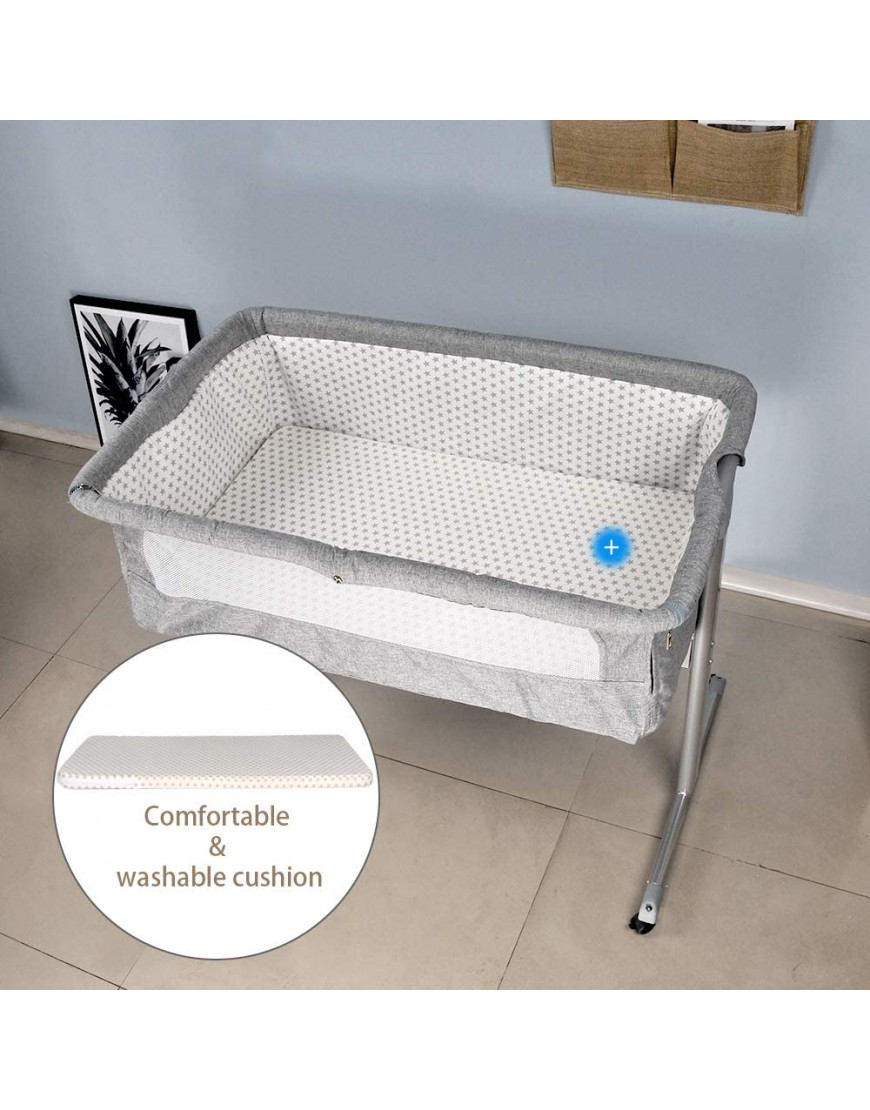 BELIFEGLORY Bedside Bassinet Bedside Sleeper Portable Baby Crib Side Sleeper with Firm Mattress,Breathable Mesh and Mosquito Net - BYFOTMUUU