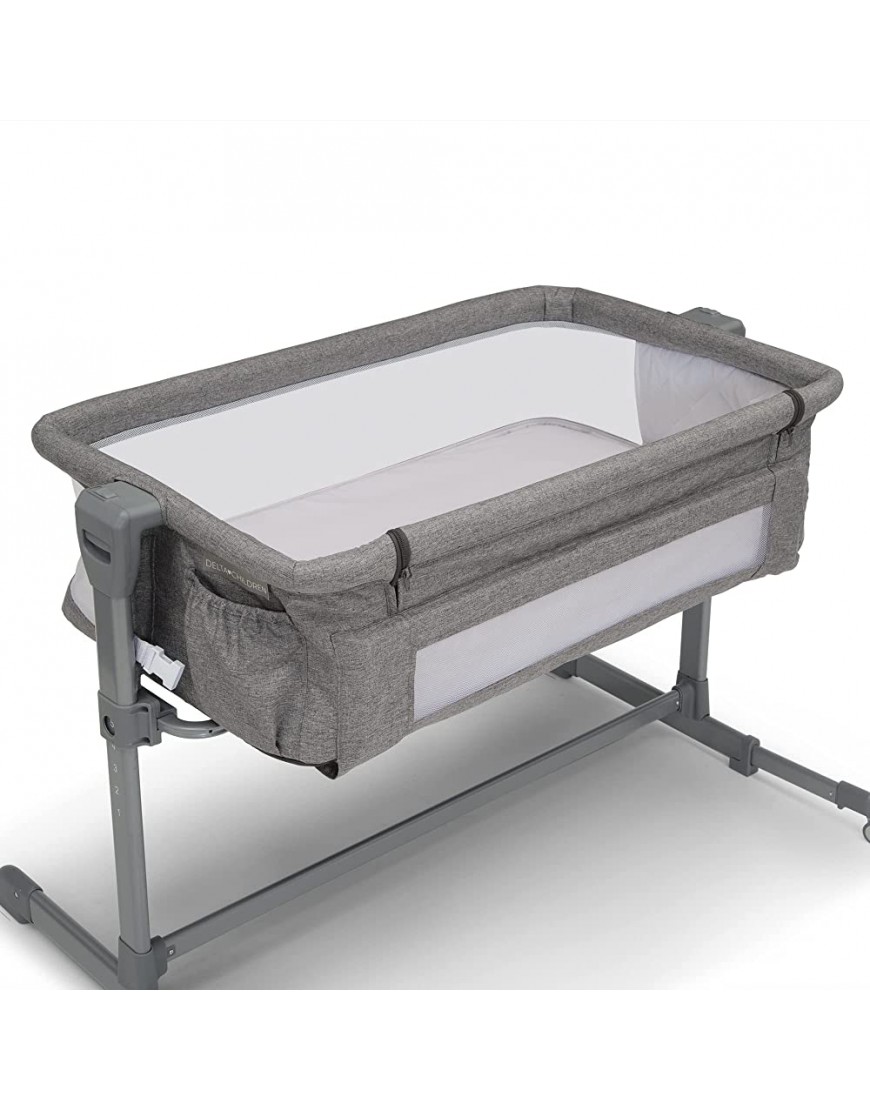 Delta Children Close2Me Bedside Baby Bassinet Sleeper with Breathable Mesh and Adjustable Heights Lightweight Portable Crib Grey - B93LPE4WZ