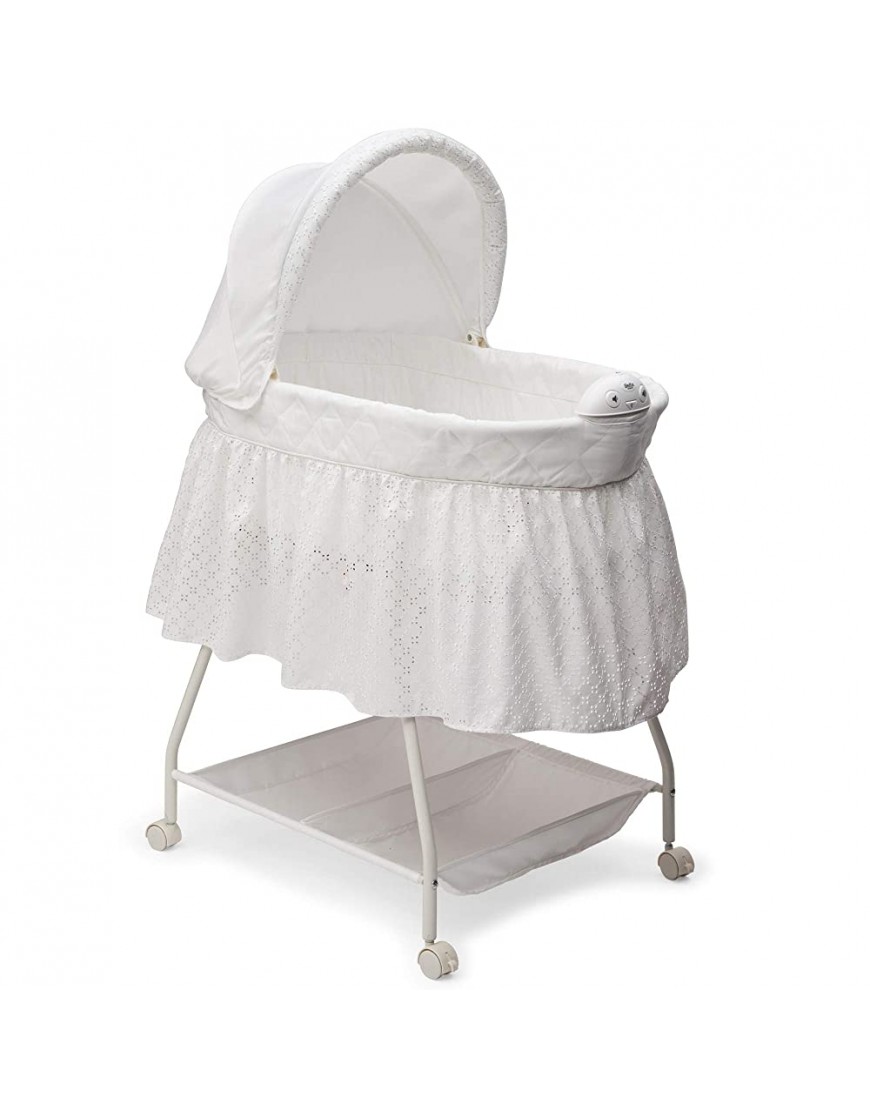 Delta Children Deluxe Sweet Beginnings Bedside Bassinet Portable Crib with Lights and Sounds Turtle Dove - BZ7OA5C8I