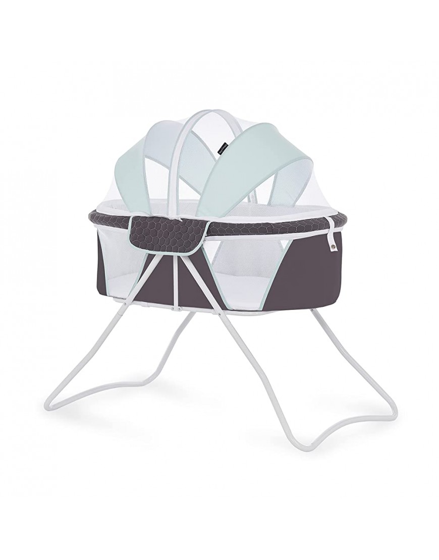Dream On Me Day Dreamer 2-in-1 Portable Bassinet Blue Grey - BE76NC208