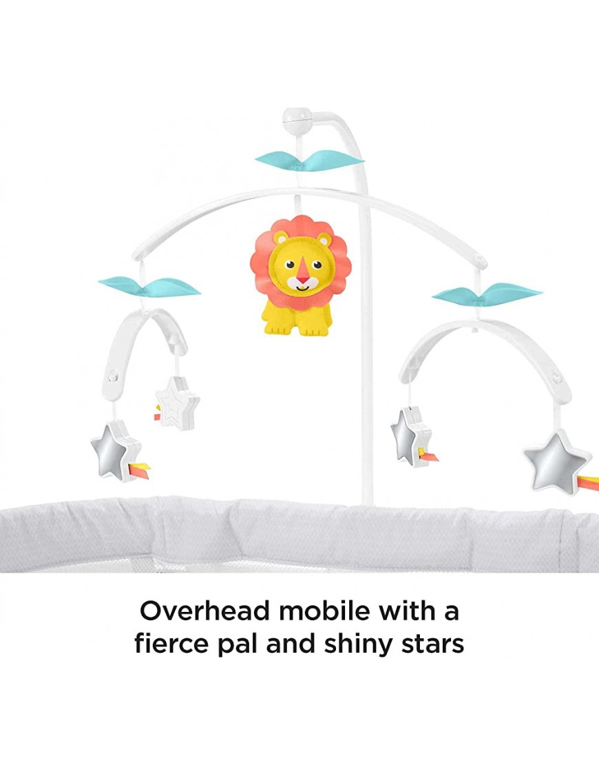 Fisher-Price Soothing Motions Bassinet Windmill Baby Cradle with sway Motion Light Projection Overhead Mobile Vibrations and Music - B3IAC2TKO