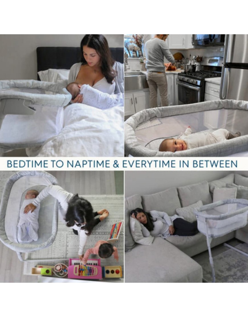 HALO BassiNest Flex Baby Bassinet Bedside Sleeper Easy Folding Lightweight Portable Crib - BKERLU8CY