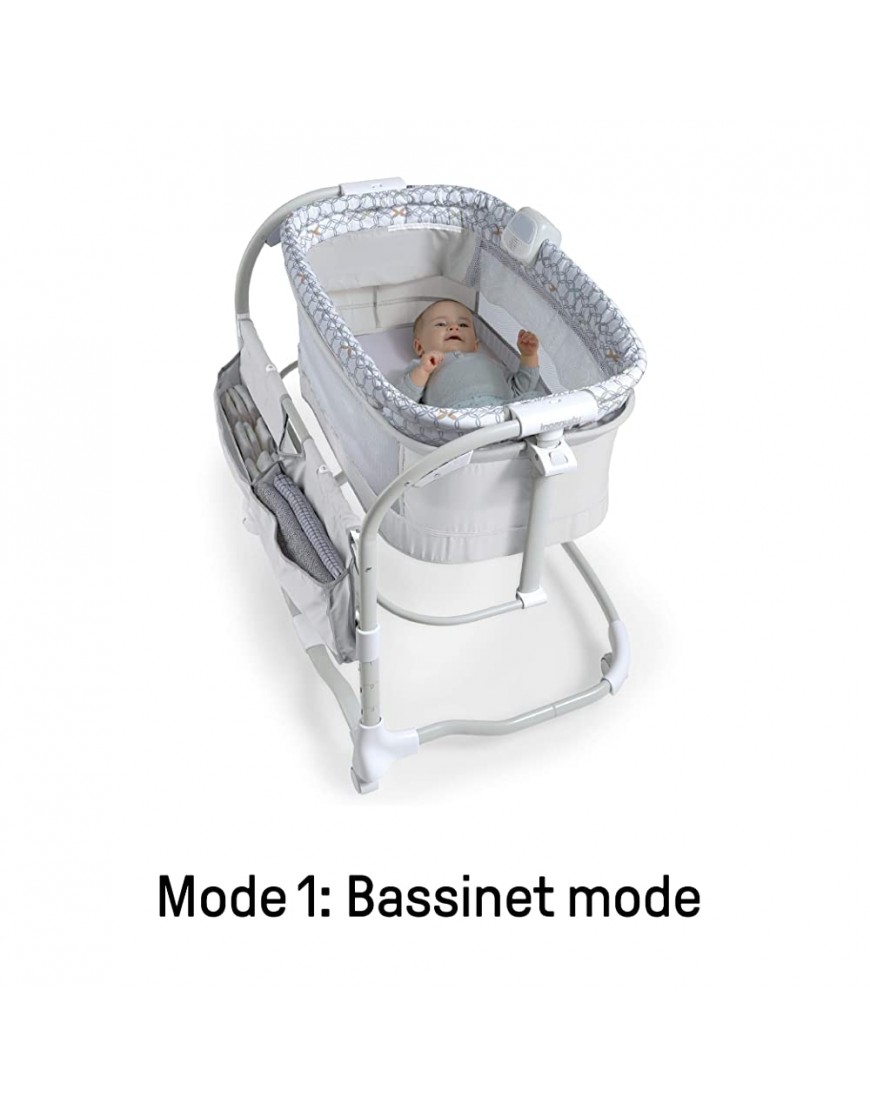Ingenuity Dream & Grow Bedside Baby Bassinet 2-Mode Crib 0-12 Months Adjustable Height Dalton Grey - BZO003VLY