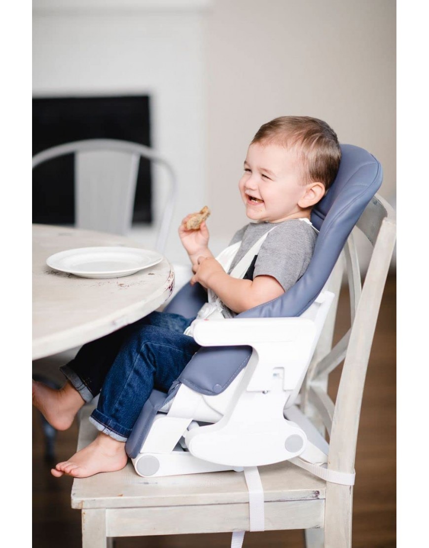Joovy Foodoo Bassinet & High Chair Portable Bassinet Infant and Toddler Booster Youth Chair 8 Height Positions Newborn-Ready Reclinable Seat Easy to Clean 6 Stages Slate - B65HDNX2M