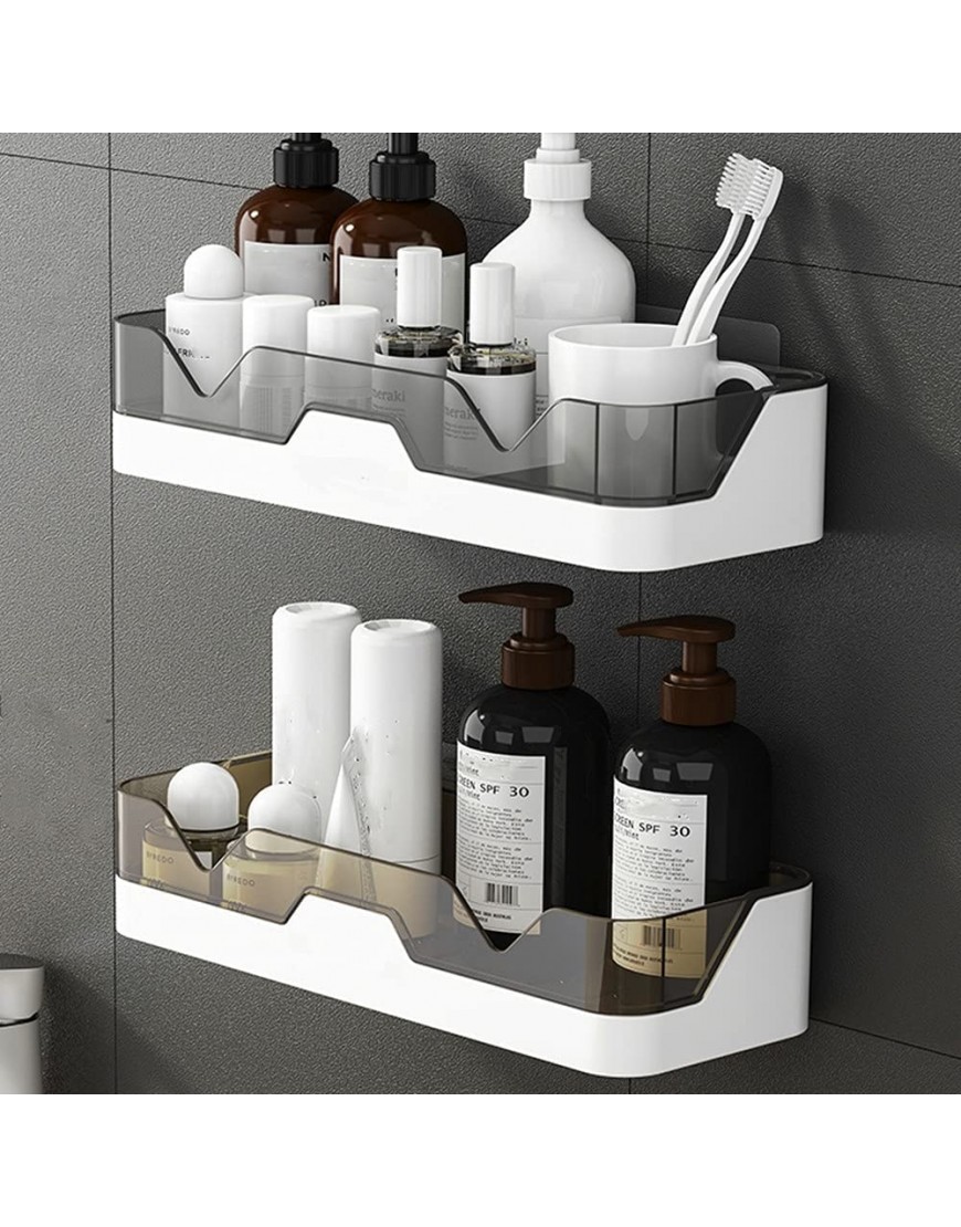 N B 2-Packadhesive Bathroom Organizer Shelf Drain and Ventilate Save Space and Have Strong Bearing Capacity for Shampoo Conditioner Razors Soap - B9XWI3XOQ