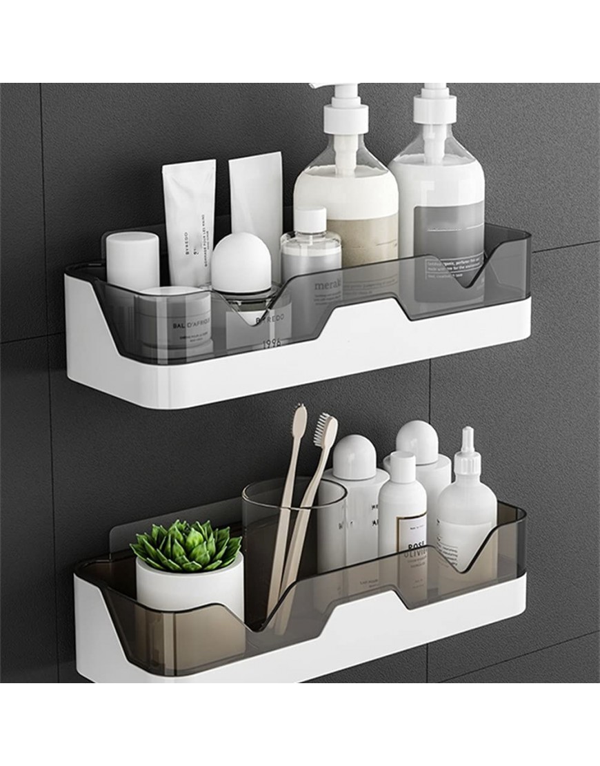 N B 2-Packadhesive Bathroom Organizer Shelf Drain and Ventilate Save Space and Have Strong Bearing Capacity for Shampoo Conditioner Razors Soap - B9XWI3XOQ