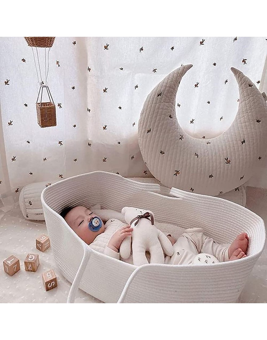 Wallfire Baby Sleeping Basket Portable Mewnorn Moses Basket Bassinet Cotton Rope Baby Nest Bed - BXI3SUB6M