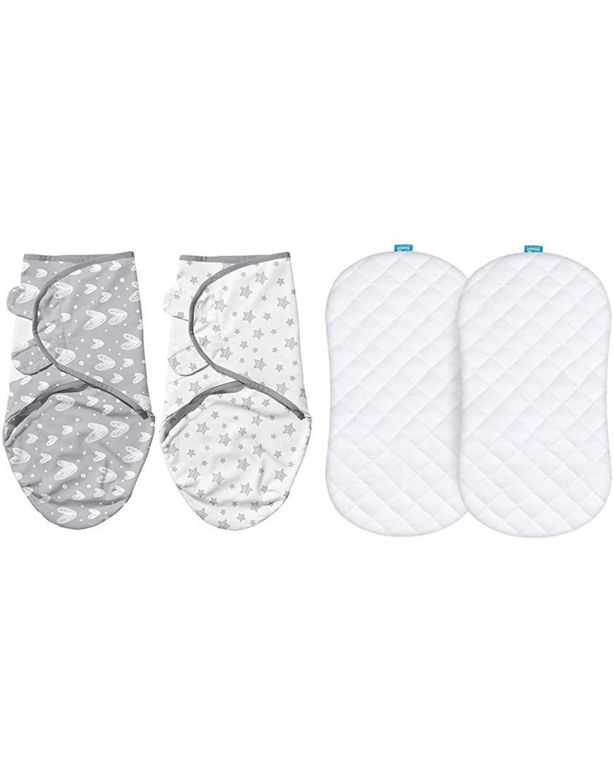 Waterproof Bassinet Mattress Pad Cover Compatible with Halo Bassinet Swivel Glide Sleeper & Baby Swaddles 0-3 Months for Boy or Girls - BYH6AHCH5