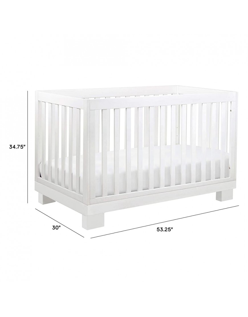Babyletto Modo 3-in-1 Convertible Crib with Toddler Bed Conversion Kit in White Greenguard Gold Certified - BZU5ZPGIV