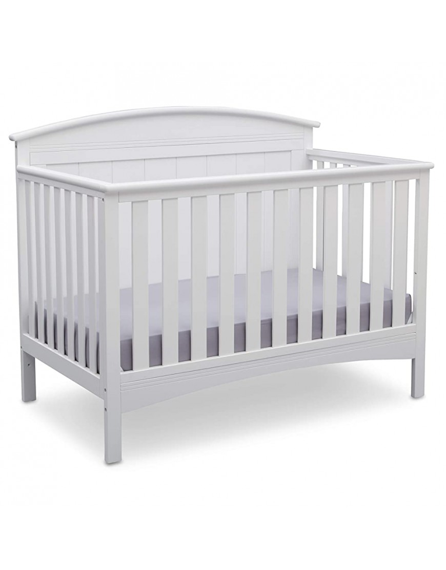 Delta Children Archer Solid Panel 4-in-1 Convertible Baby Crib Greenguard Gold Certified Bianca White - BZ7OF7ECC