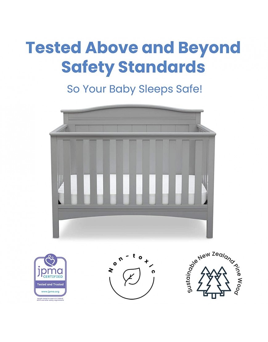 Delta Children Bennett 4-in-1 Convertible Baby Crib Grey - BSBNWLY58