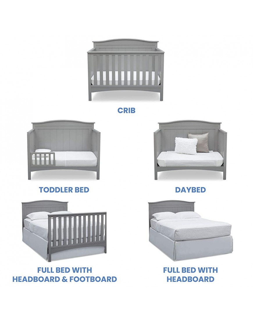 Delta Children Bennett 4-in-1 Convertible Baby Crib Grey - BSBNWLY58
