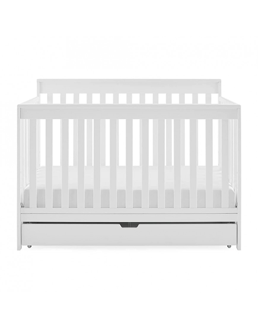 Delta Children Mercer 6-in-1 Convertible Crib with Storage Trundle Greenguard Gold Certified Bianca White - B4QMBHG5O