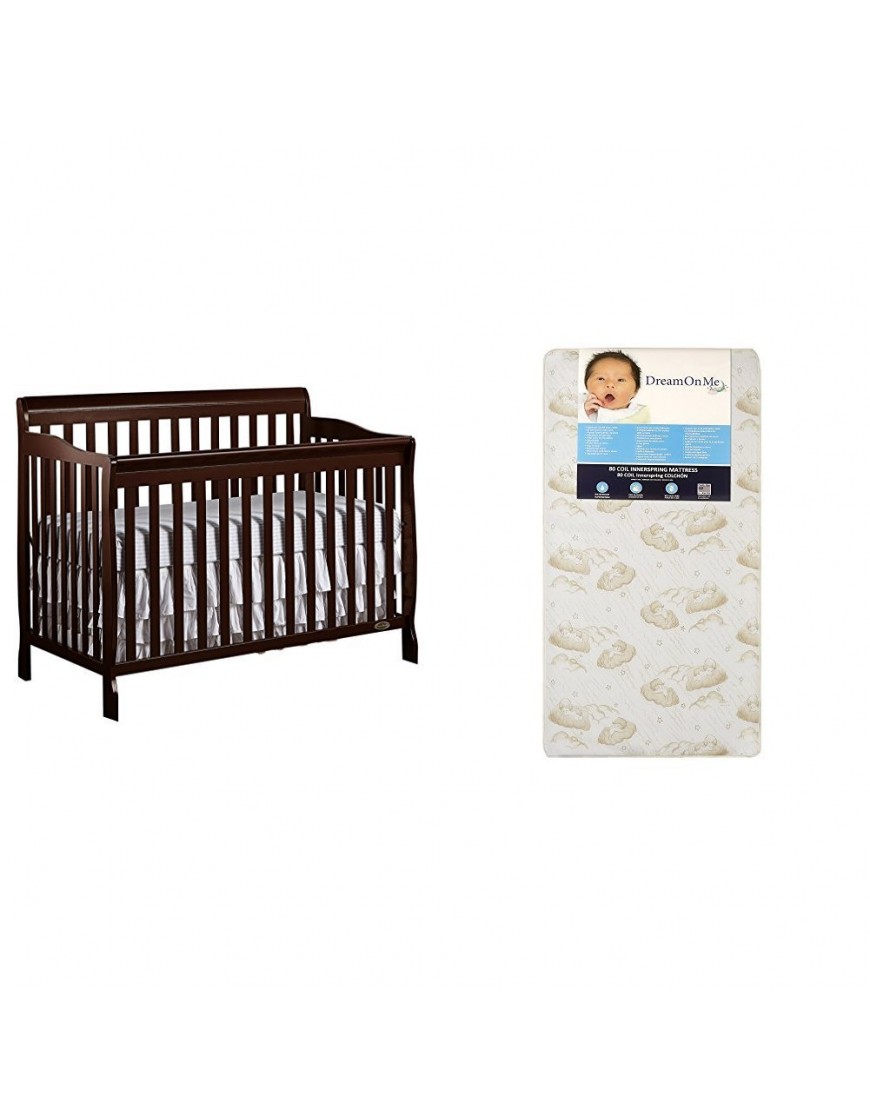 Dream On Me Ashton 5 in 1 Convertible Crib with Dream On Me Spring Crib and Toddler Bed Mattress Twilight - B8GW2CUQV