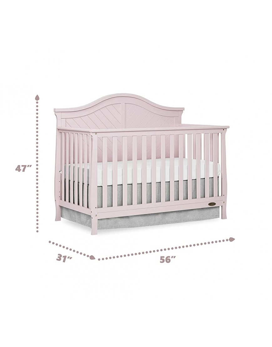 Dream On Me Kaylin 5-in-1 Convertible Crib in Blush Pink Greenguard Gold Certified 56x31x47 Inch Pack of 1 - B9G7OHR6T