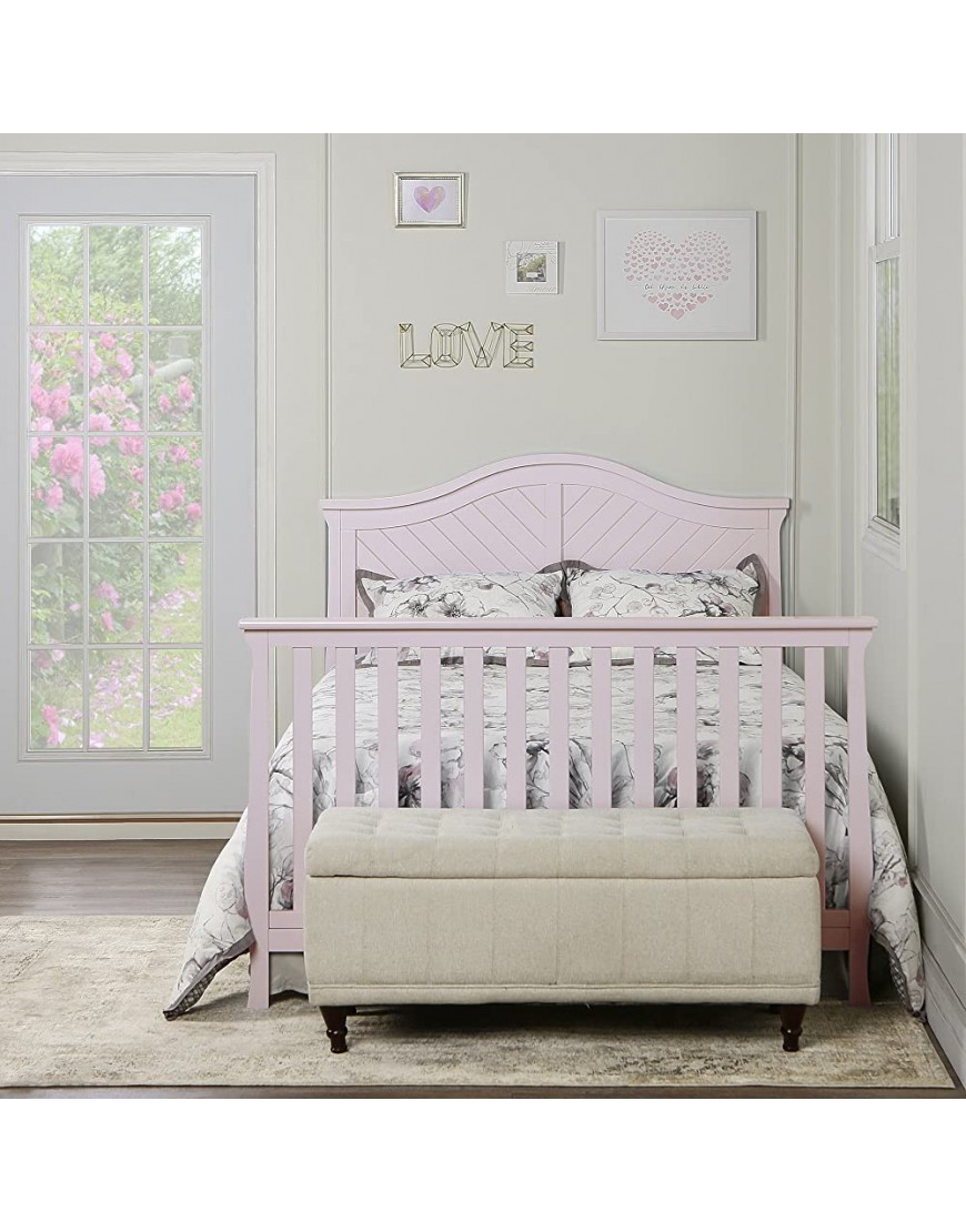 Dream On Me Kaylin 5-in-1 Convertible Crib in Blush Pink Greenguard Gold Certified 56x31x47 Inch Pack of 1 - B9G7OHR6T
