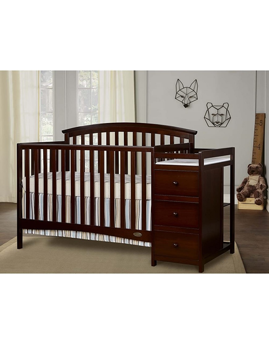 Dream On Me Niko 5-in-1 Convertible Crib with Changer in Espresso Greenguard Gold Certified 69x33.2x39 Inch Pack of 1 - B0K8FQDGU