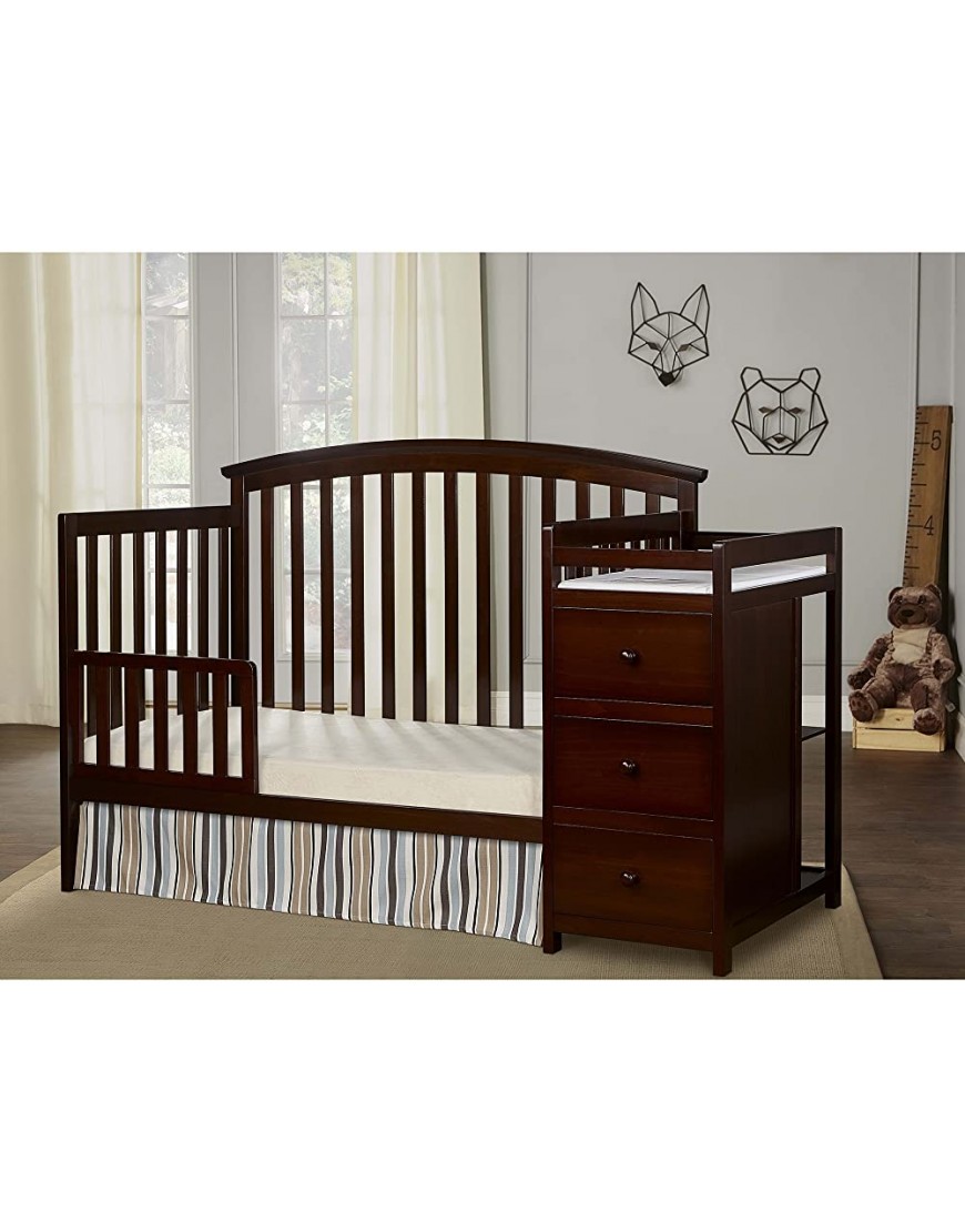 Dream On Me Niko 5-in-1 Convertible Crib with Changer in Espresso Greenguard Gold Certified 69x33.2x39 Inch Pack of 1 - B0K8FQDGU