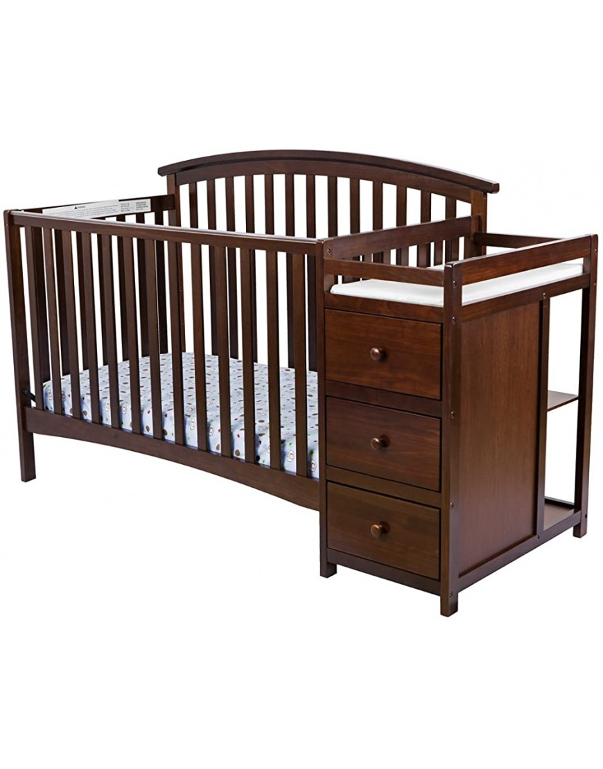 Dream On Me Niko 5-in-1 Convertible Crib with Changer in Espresso Greenguard Gold Certified  69x33.2x39 Inch Pack of 1 - B0K8FQDGU