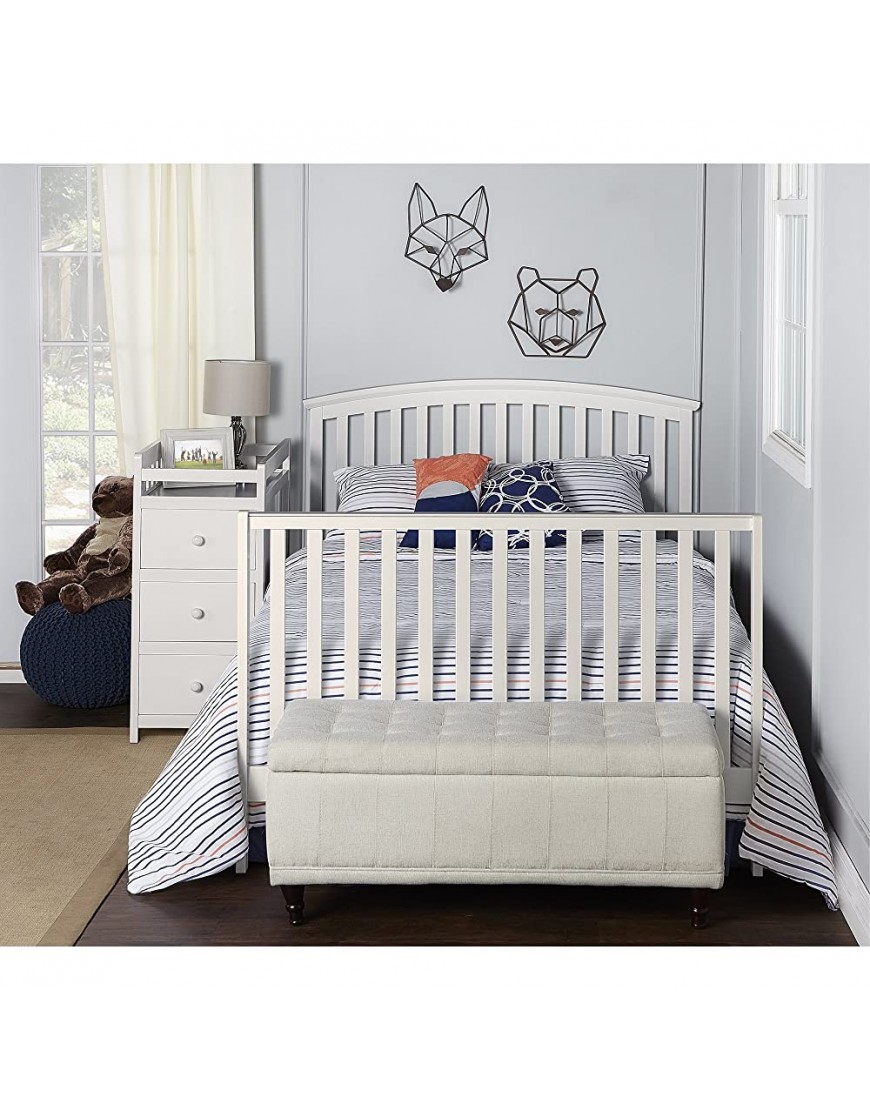 Dream On Me Niko 5-in-1 Convertible Crib with Changer in White Greenguard Gold Certified - BEIYC37J8
