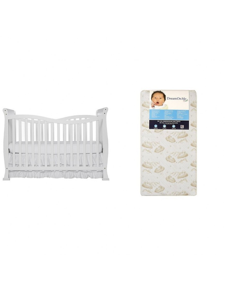 Dream On Me Violet 7 in 1 Convertible Life Style Crib with Dream On Me Spring Crib and Toddler Bed Mattress Twilight - BOOS4QVA9