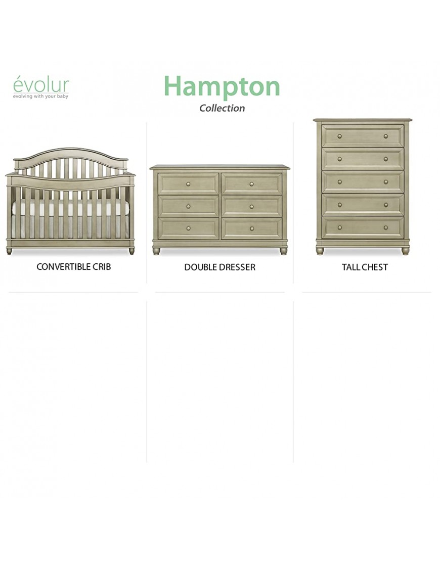 Evolur Hampton Parkland 5 in 1 LifeStyle Convertible Crib - BWEEVSD80