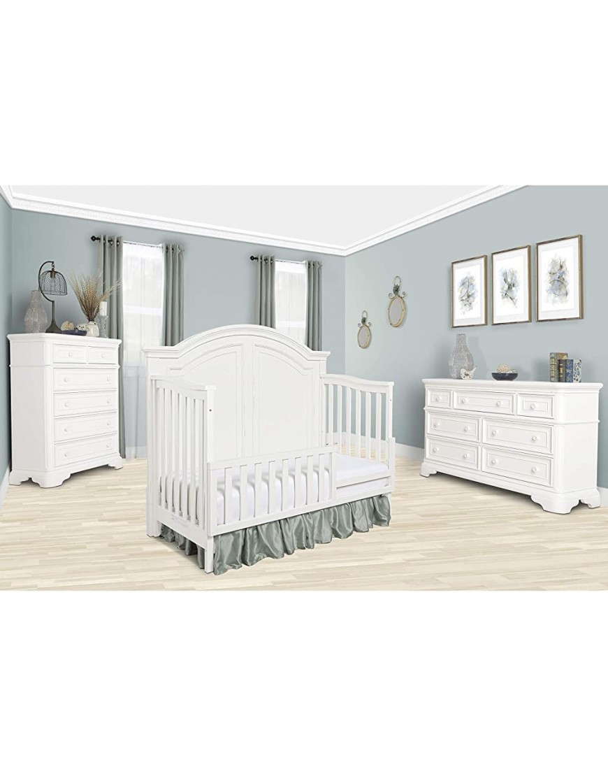 Evolur Signature Westbury 5-in-1 Convertible Crib in Aged White Greenguard Gold Certified 60x32x52 Inch Pack of 1 - BXHDJ5R6V