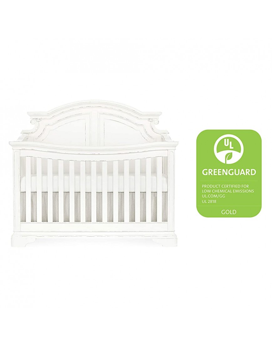 Evolur Signature Westbury 5-in-1 Convertible Crib in Aged White Greenguard Gold Certified 60x32x52 Inch Pack of 1 - BXHDJ5R6V