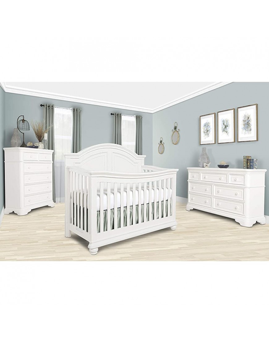 Evolur Signature Westbury 5-in-1 Convertible Crib in Aged White Greenguard Gold Certified  60x32x52 Inch Pack of 1 - BXHDJ5R6V