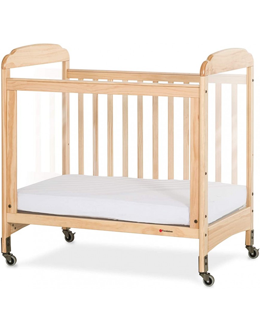 Foundations Serenity 3-Panel Clearview Compact Crib Fixed-Side Natural Wood - B07UQ169N
