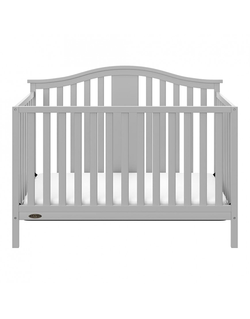 Graco Solano 4-in-1 Convertible Crib With Mattress Pebble Gray Easily Converts to Toddler Bed Day Bed or Full Bed Three Position Adjustable Height Mattress Mattress Included - BDV0EMHAF