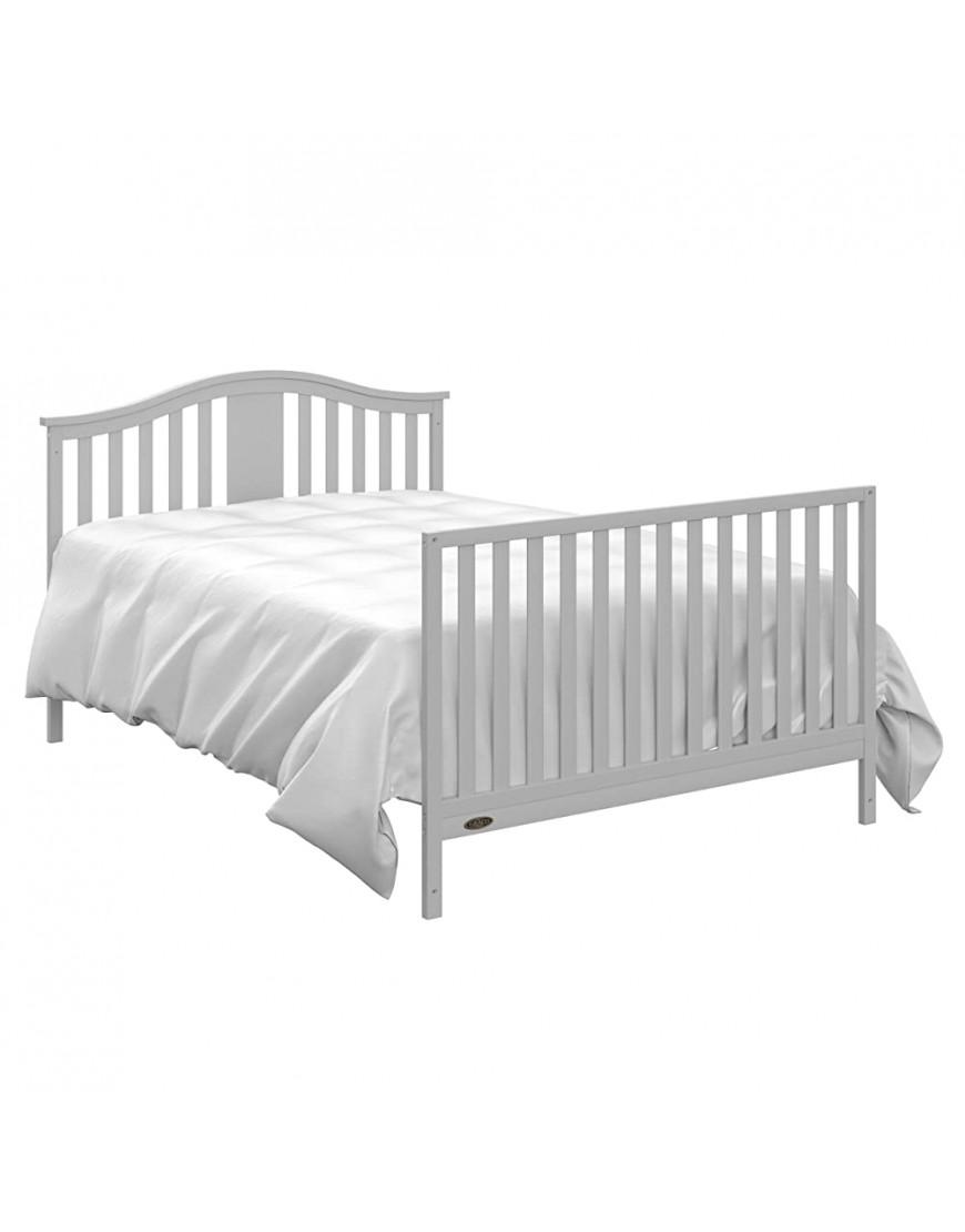 Graco Solano 4-in-1 Convertible Crib With Mattress Pebble Gray Easily Converts to Toddler Bed Day Bed or Full Bed Three Position Adjustable Height Mattress Mattress Included - BDV0EMHAF
