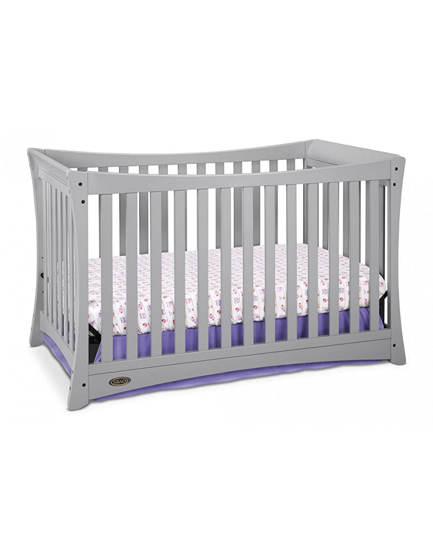 Graco Tatum 4-in-1 Convertible Crib Pebble Gray Solid Pine and Wood Product Construction Converts to Toddler Bed or Day Bed Mattress Not Included - B2E10P3B9