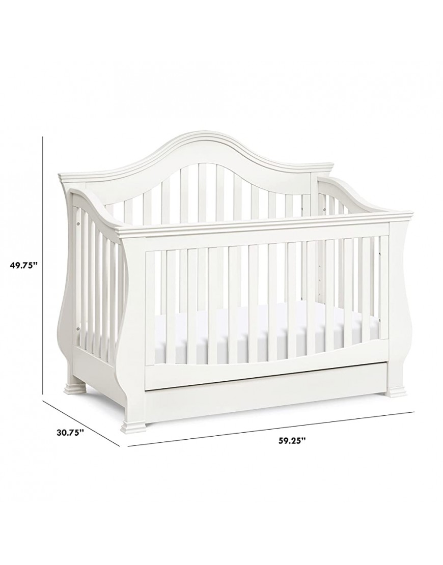 Million Dollar Baby Classic Ashbury 4-in-1 Convertible Crib with Toddler Bed Conversion Kit in White Greenguard Gold Certified - BGIEU21R9