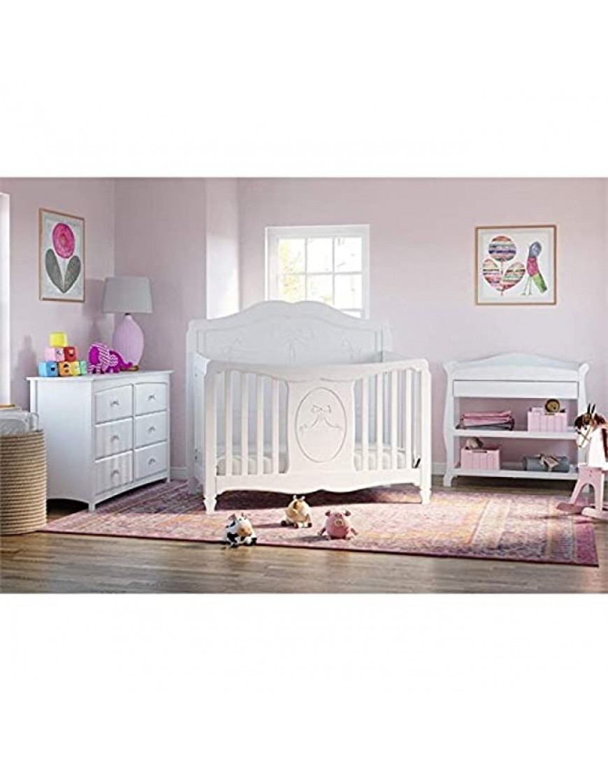 Pemberly Row 4-in-1 Convertible Crib in White Three Level Adjustable Mattress Height - BIQUL6V8N