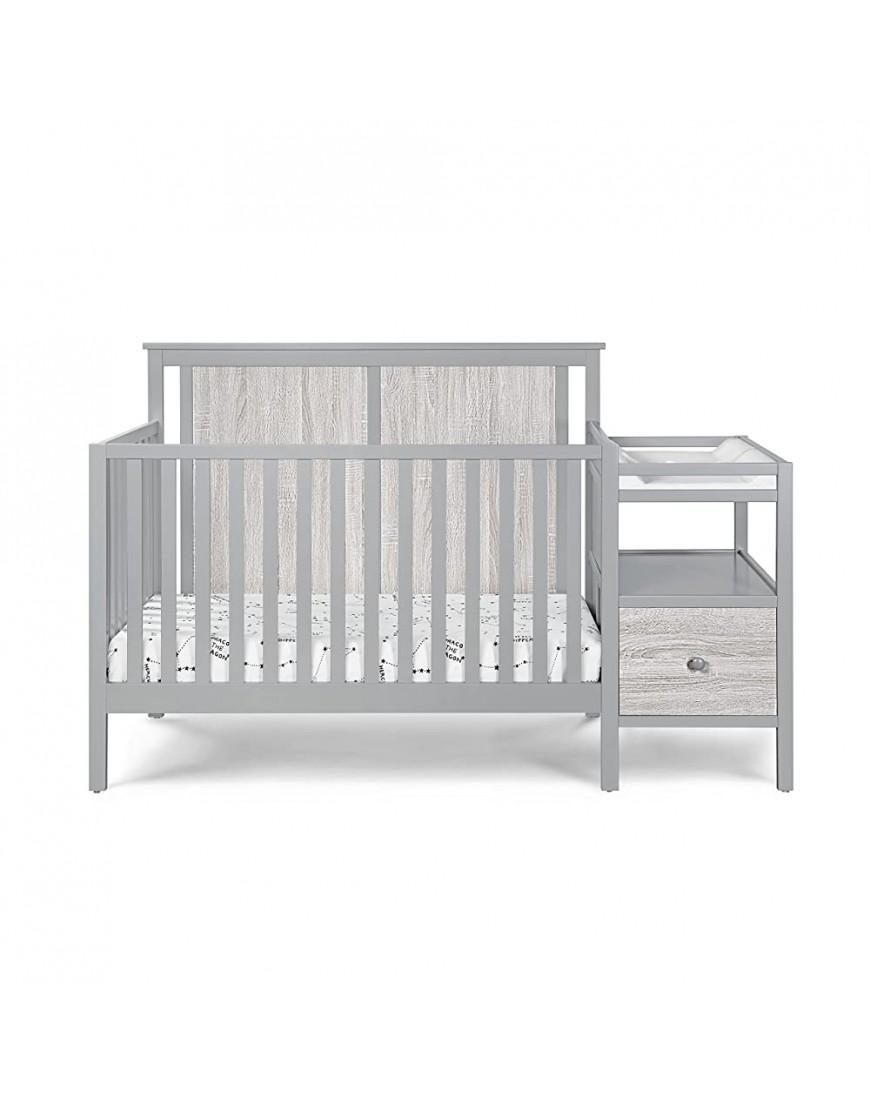 Suite Bebe Connelly 4-in-1 Crib and Changer Combo in Gray Rockport Gray - BAZ43XW2W