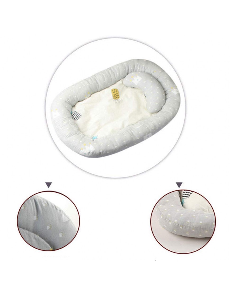 Baby Bassinet for Bed Baby Lounger Nest Portable Sleeping Crib Soft Breather Mattress with Pillow Suitable for Newborn 0-8 Months - B37VE7SLL