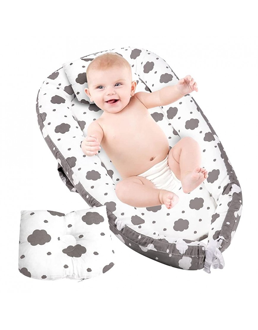 Baby Lounger Baby Nest for Co Sleeping Newborn Lounger with Pillow Soft Breathable Newborn Snuggle Nest Adjustable Baby Snuggle Nest Sleeper Crib Bassinet Comfortable Easy Cleaning Sleeping Lounger - BQJTT0VIC