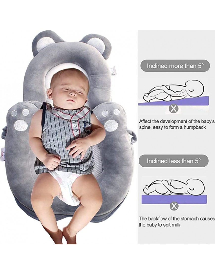 Baby Snuggle Portable Newborn Lounger Nest Bed Mattress,Pillows for Babies Gift for Boy & Girl Neutral Color Design Baby Stuff for Prevent Infant Flat Head Support Pillow | Baby Registry Search - B0WX4LOOW