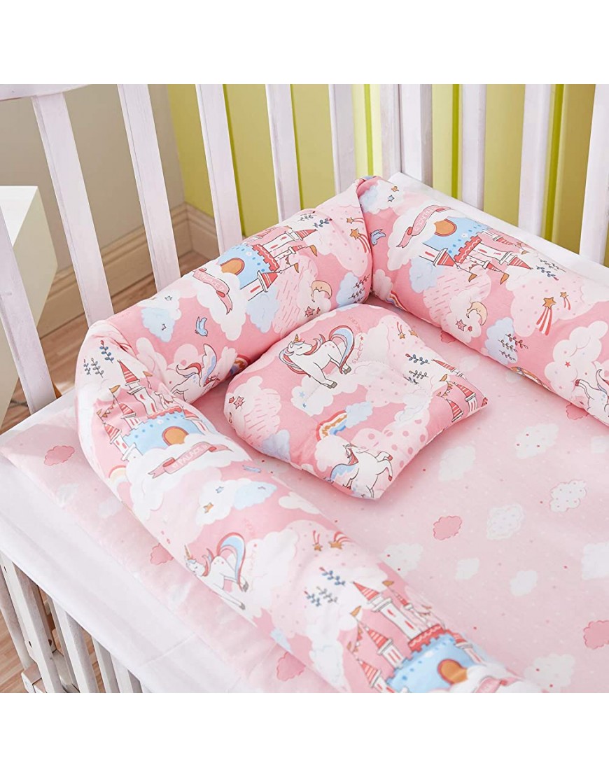 Branadream Baby Girls Nest Bed Unicorn Pink Newborn Lounger with Comforter Portable Baby Sharing Bed for Travel Bedroom Perfect for Co-Sleeping 100% Cotton Breathable - BECUTL6WX